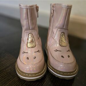 Toddler Girls' Isla Unicorn Zipper Slip-On Winter Boots - Cat & Jack Pink Size 5